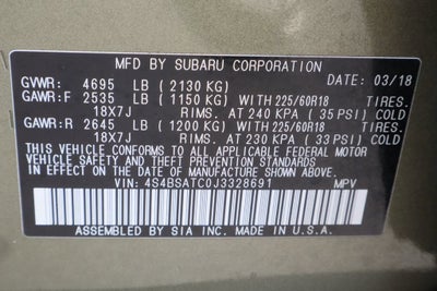 2018 Subaru Outback 2.5i Touring