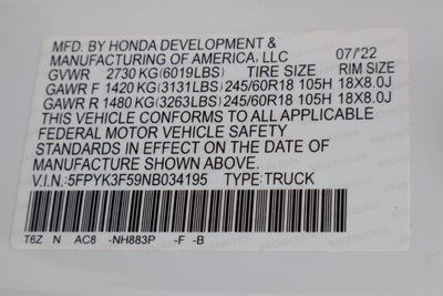 2022 Honda Ridgeline RTL