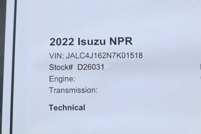 2022 Isuzu NPR XD Base